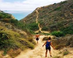 The Ho Chi Minh trail ends here. It is a treachero The Ho Chi Minh trail ends here. It is a treacherous and narrow climb down, this trail starts up at La Jolla Farms and winding through the cliffs to g